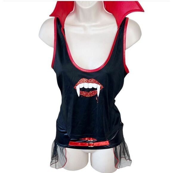 Dreamgirl Lady Vampire Sexy Halloween Costume Red/Black intimate Bedroom Cosplay - Picture 1 of 6
